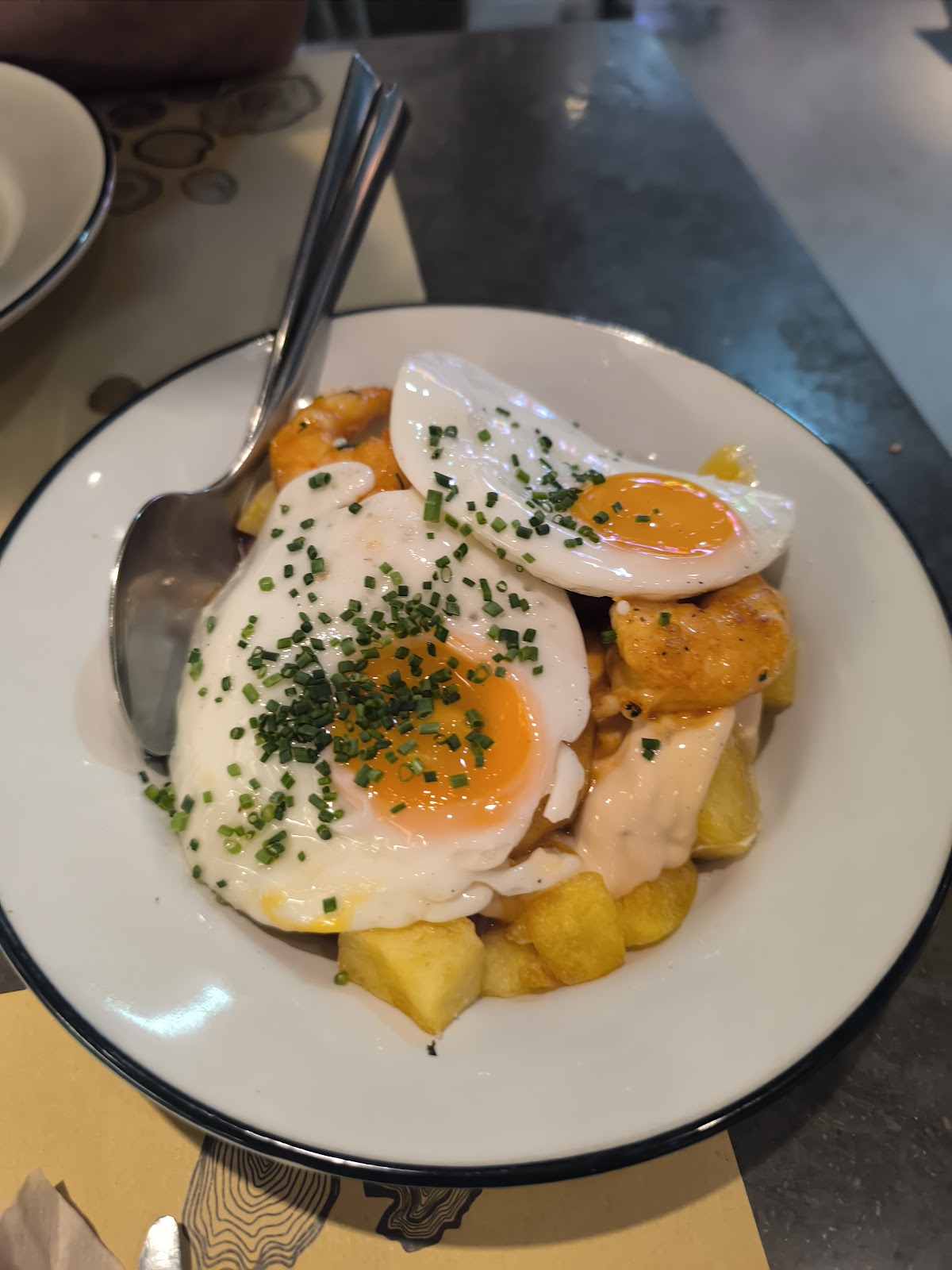 Poached egg potatoes