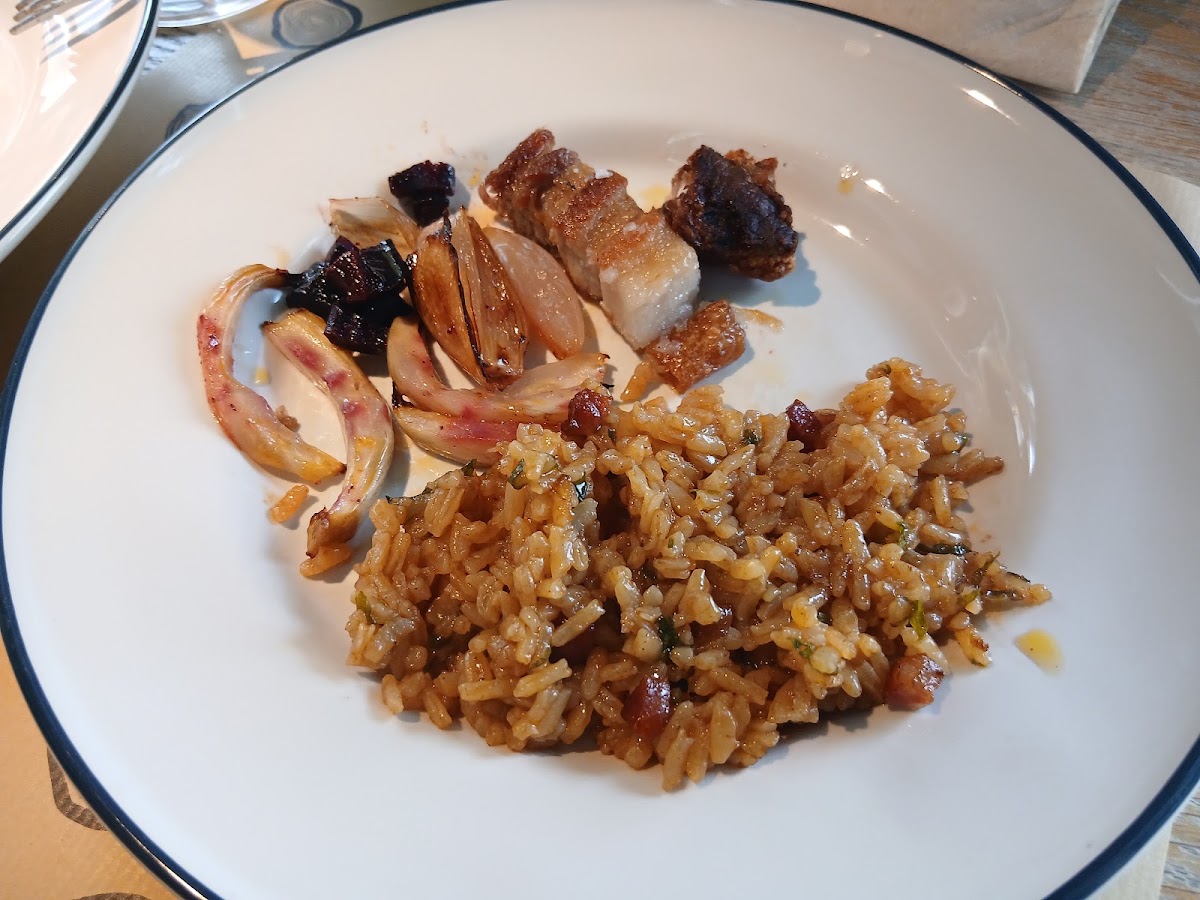 Crispy pork and rice